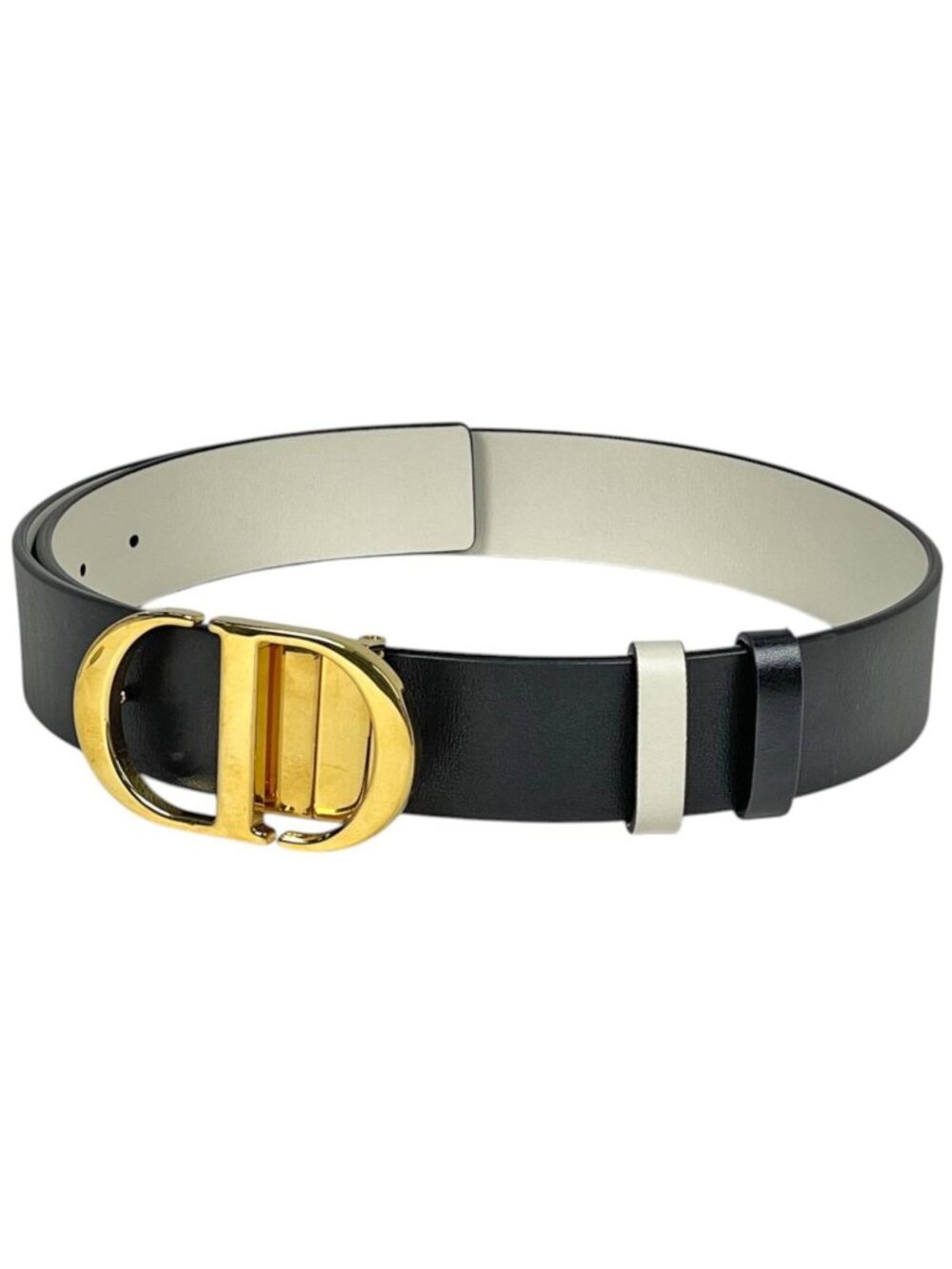 Dior 30 Montaigne Reversible Belt Leather Black White Handbag